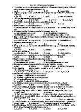 Đề thi thử THPT Quốc gia môn Hóa học - Đề số 1